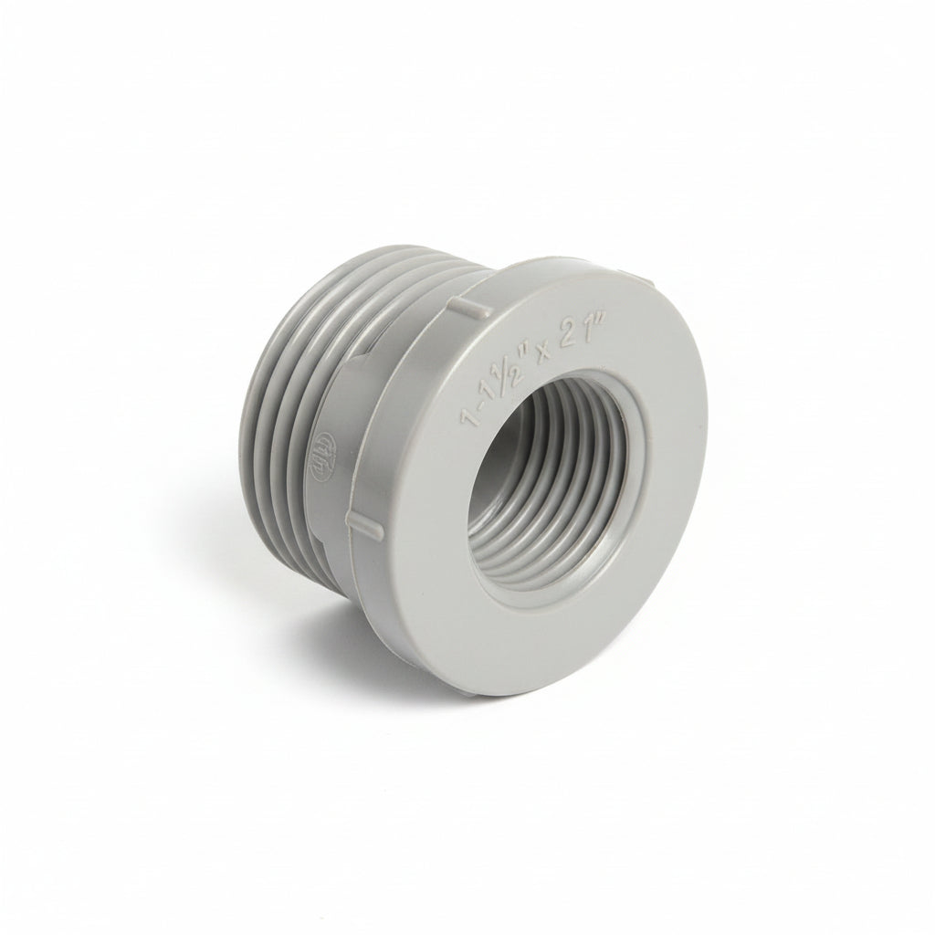 ADAPTADOR PVC GRIS CON ROSCA 1 X1/2 PLG