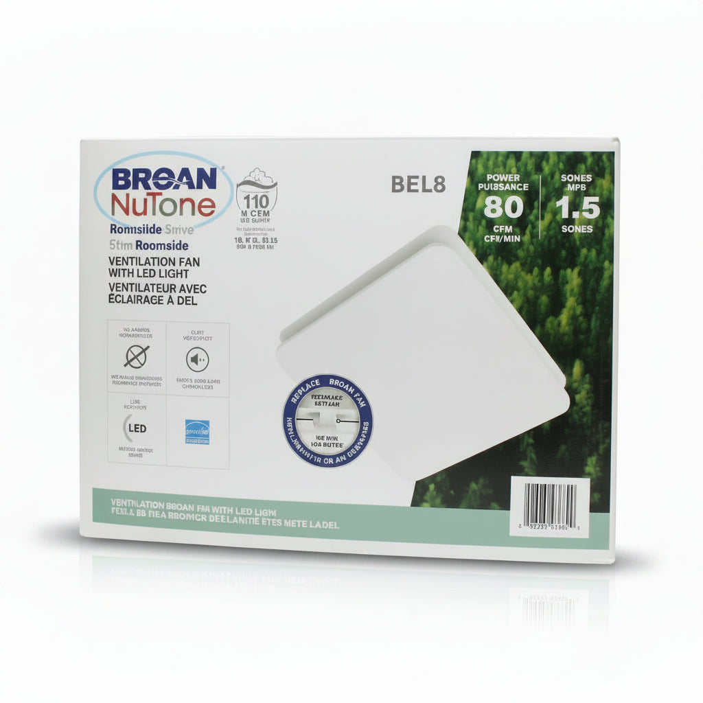 EXTRACTOR DE AIRE PARA BAÑO CON LUZ 2.27 M3/MIN BEL8 BROAN