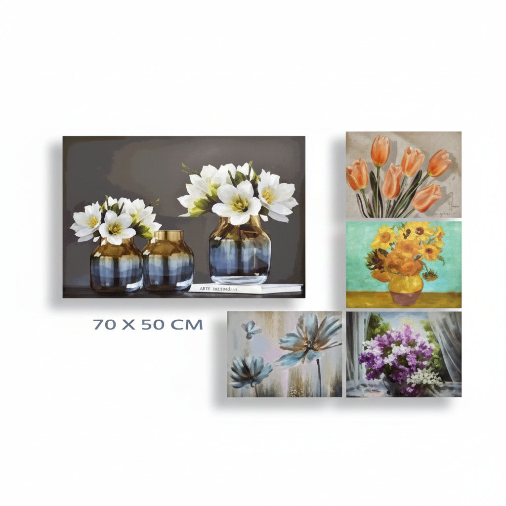 CUADRO DECORATIVO FLORAL 70X50CM 84200