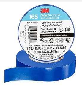 CINTA AISLANTE ELECTRICA #165 TEMFLEX 3/4PLG 60FT AZUL