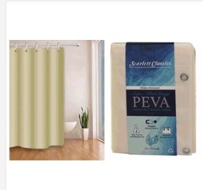 CORTINA PLASTICA PARA BAÑO BEIGE 70X72PLG SCR-8279 PEVA