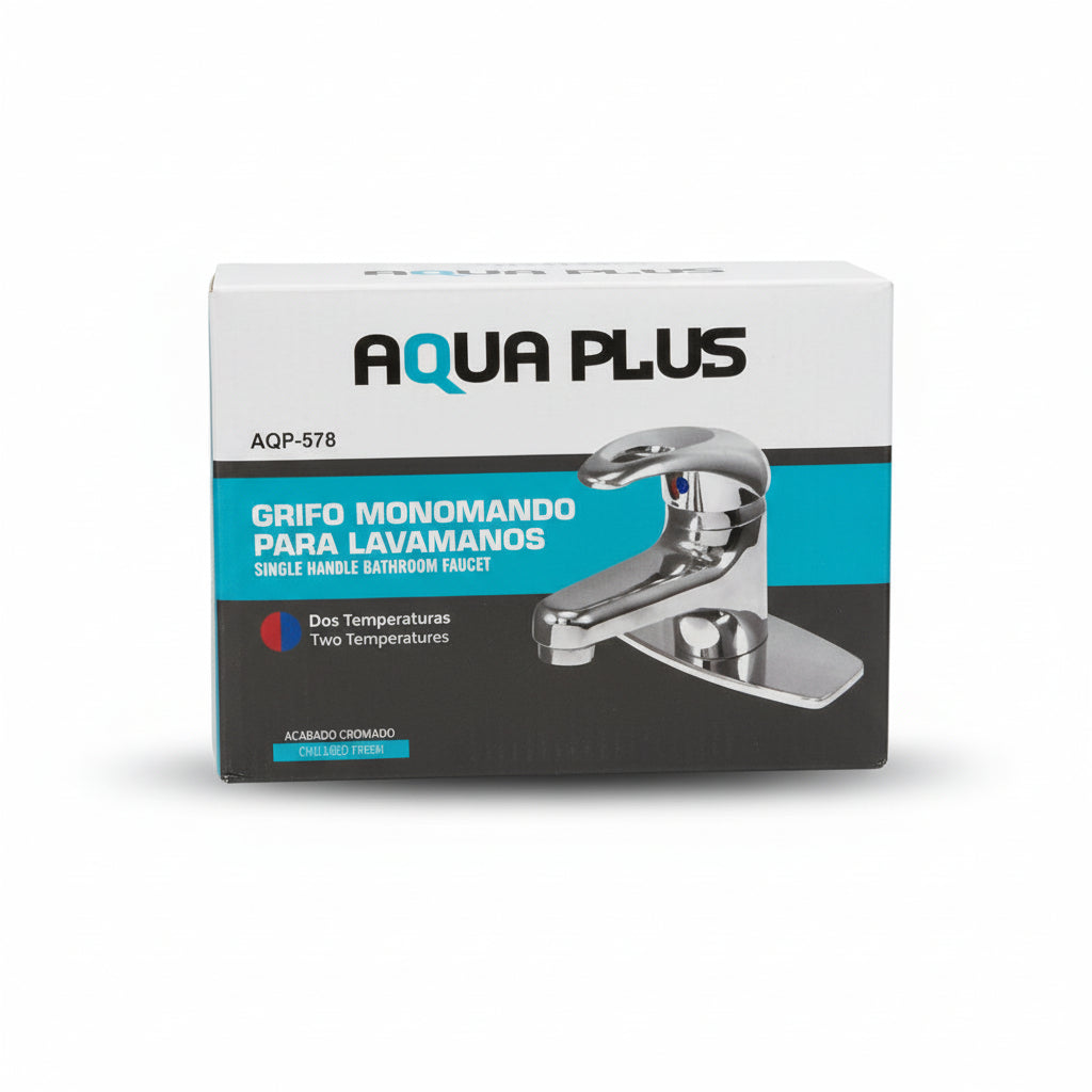 GRIFO PARA LAVAMANOS CROMADO AQP-578 AQUA PLUS