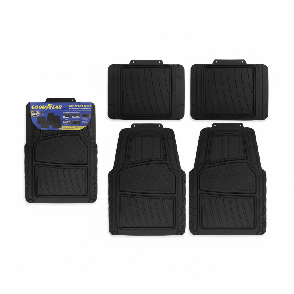 SET ALFOMBRA PARA AUTO HULE NEGRA 4PCS 991-1906935