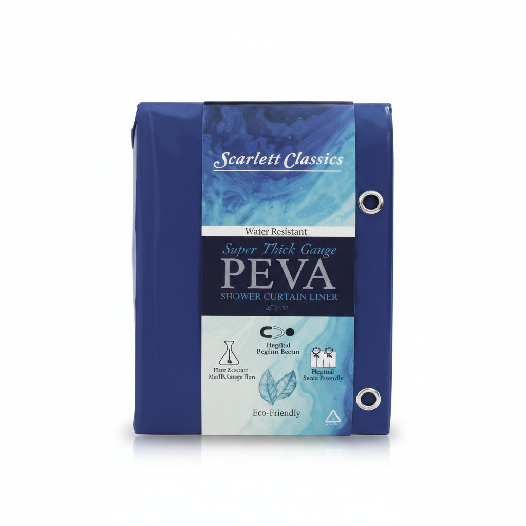 CORTINA PLASTICA PARA BAÑO AZUL 70X72PLG SCR-8276