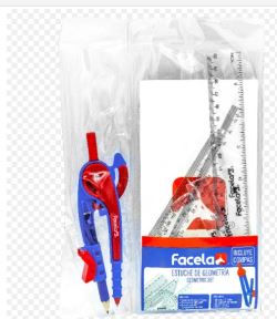 ESTUCHE DE GEOMETRIA 20CM COMPAS FACELA PT34711