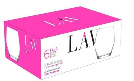 VASOS ELLA 6 DE 12 1/2 OZ LAV LAV-ELL348