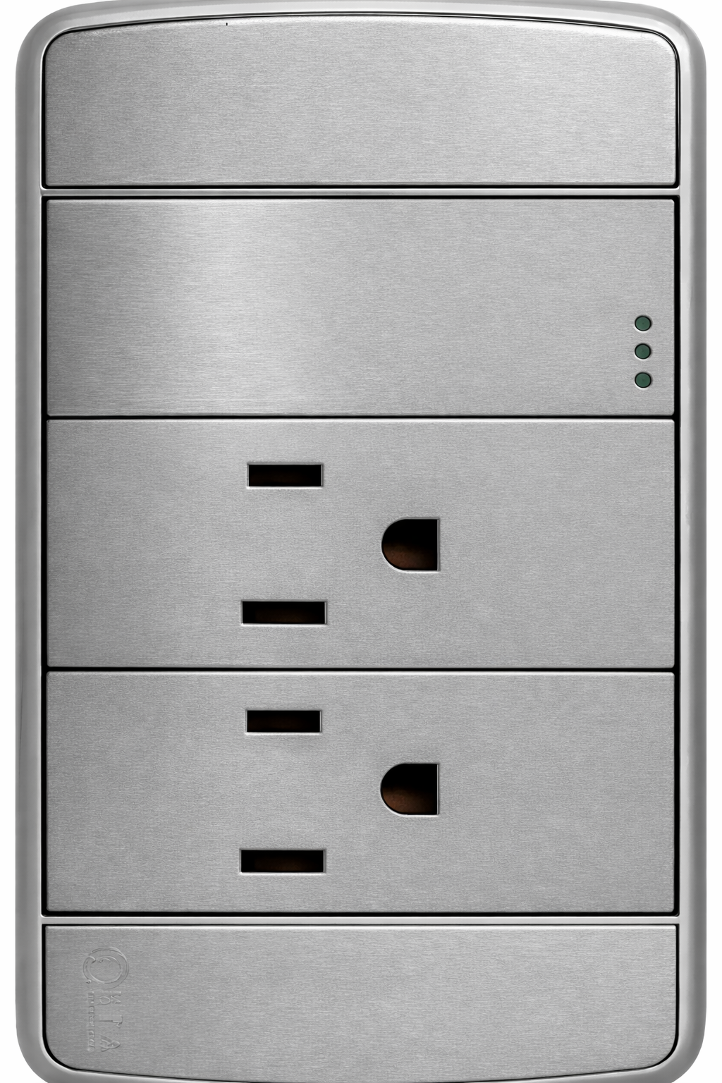 RECEPTACULO DOBLE MAS INTERRUPTOR PLATEADO BPA ELECTRIC CT00013GR
