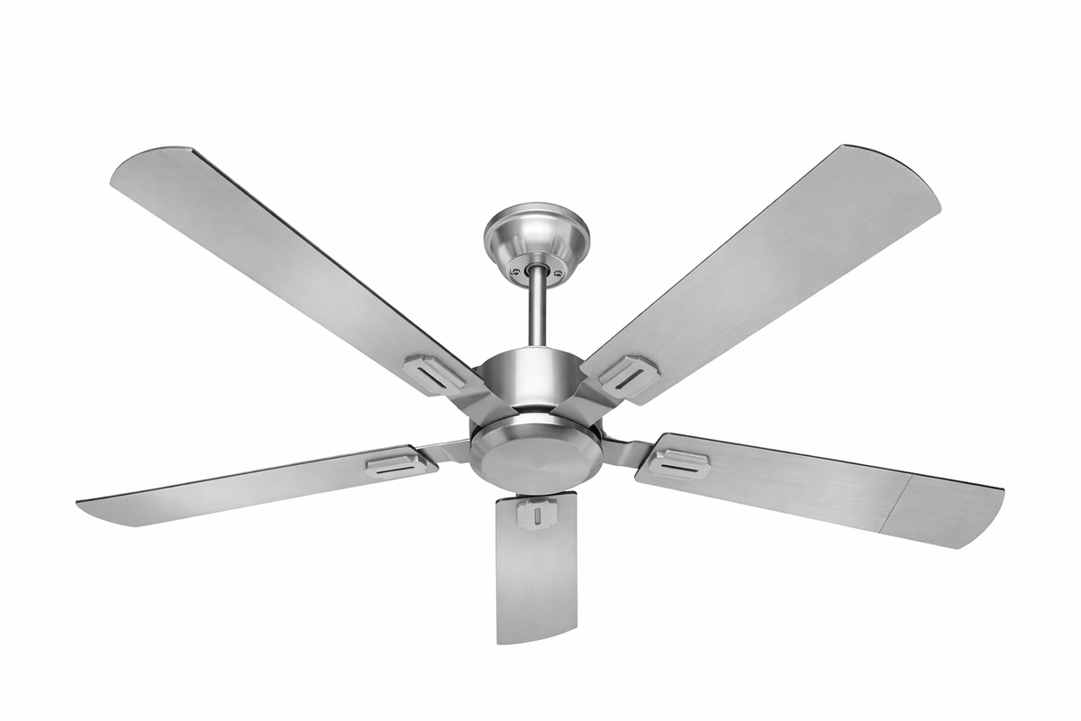 VENTILADOR DE TECHO PLATEADO DE 5 ASPAS SIN LUZ FS-212 53×33×27 CM