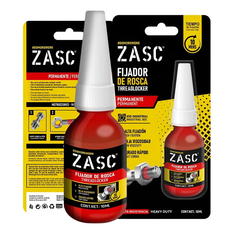 FIJADOR DE ROSCA PERMANENTE 10ML-ROJO ZASC Z-TL271-R