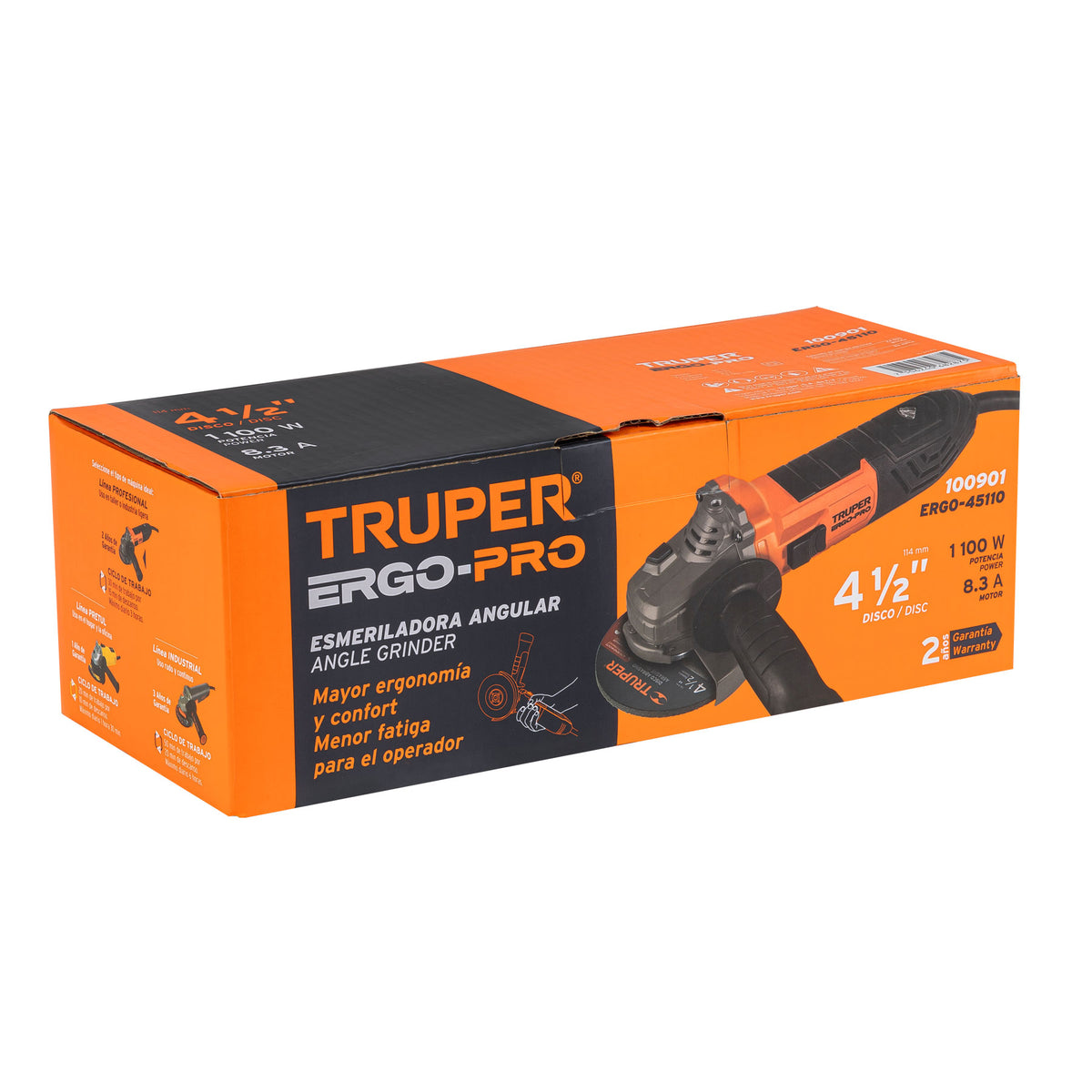 ESMERILADORA ANGULAR 4 1/2PLG 1100W TRUPER 100901