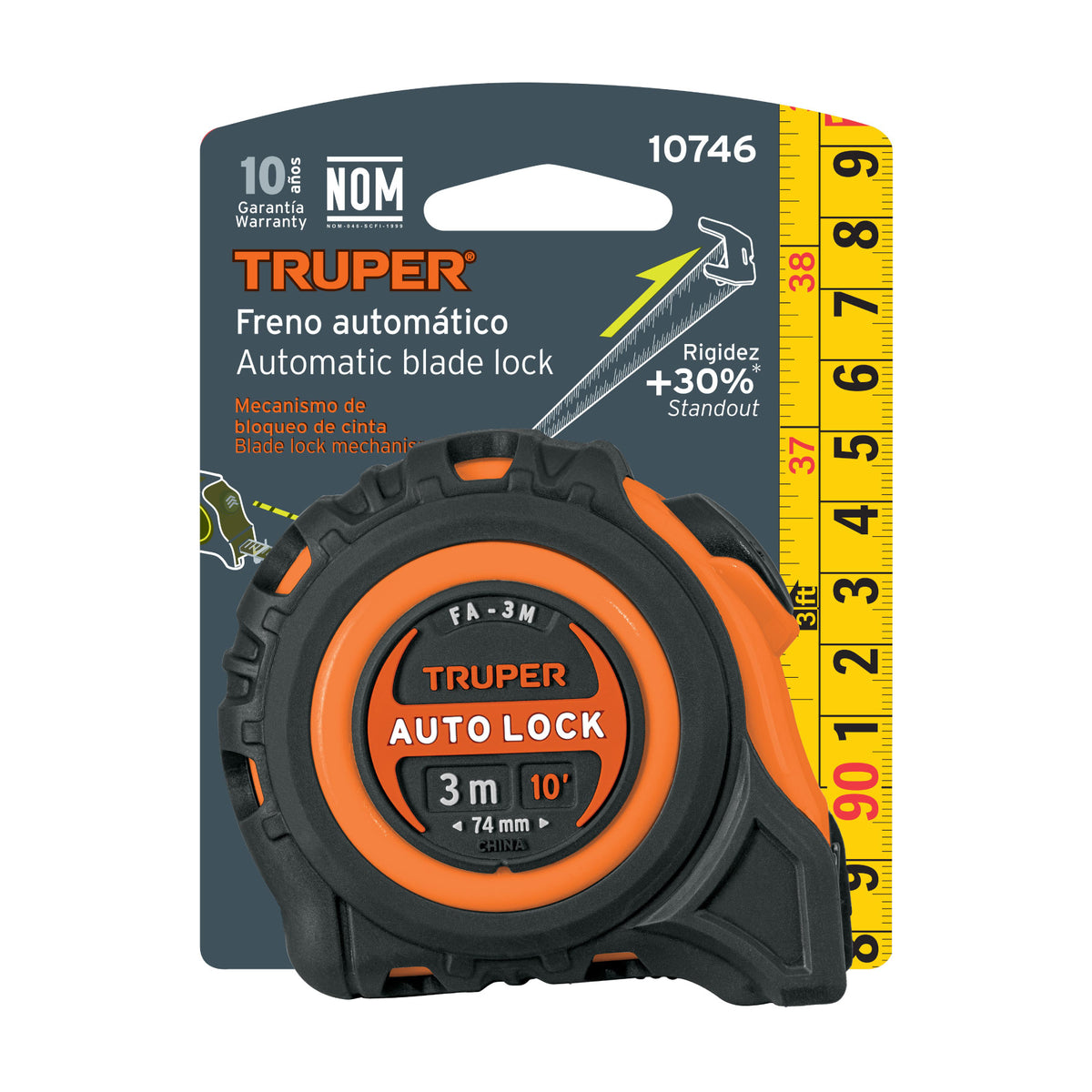 CINTA METRICA DE 3M 10 PLG TRUPER 10746