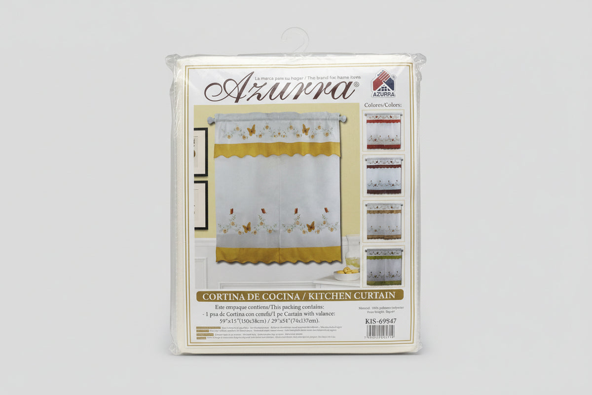 CORTINA DE COCINA MARIPOSA NARANJA AZURRA KIS-69847