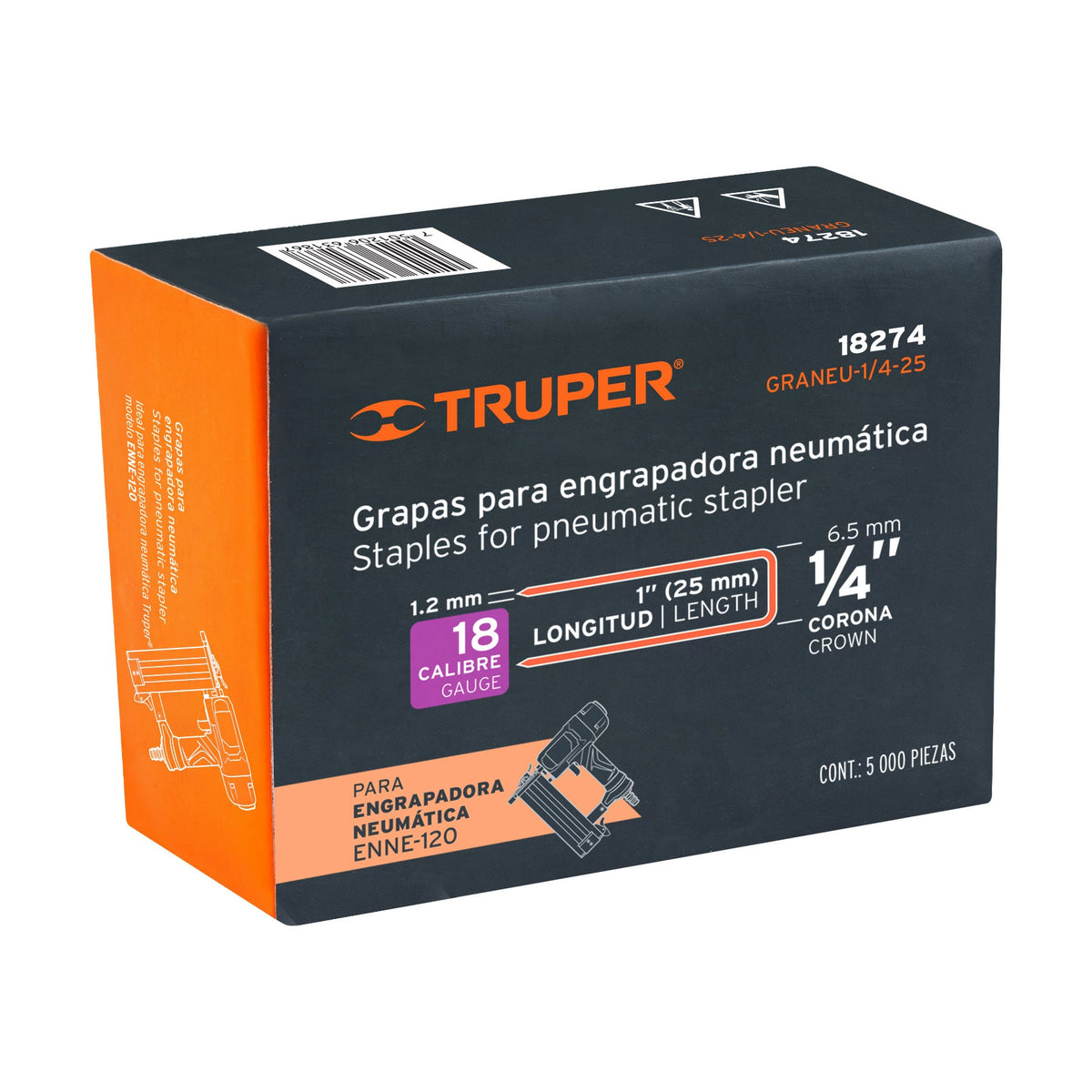 GRAPAS CORONA 1/4 CALIBRE 18 25MM TRUPER 18274