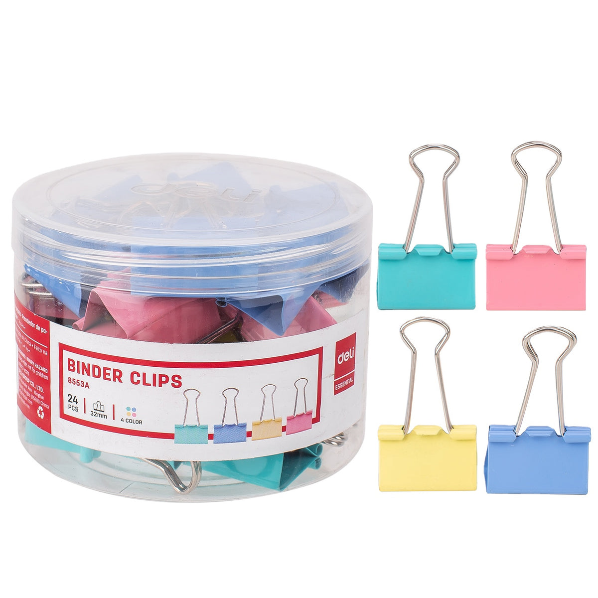 CLIPS P/PAPEL 24PCS 32MM DELI 8553A