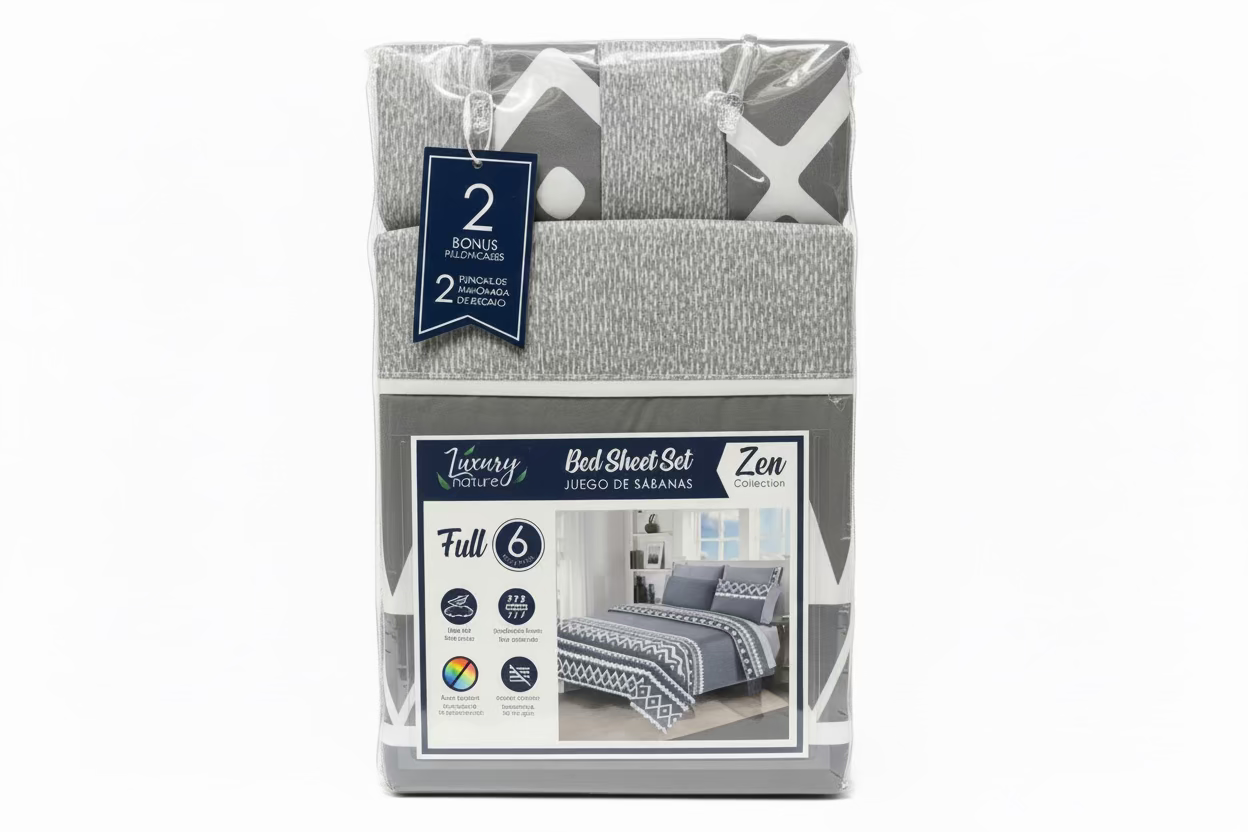 SET DE SABANAS 6PCS FULL LUXURY NATURE