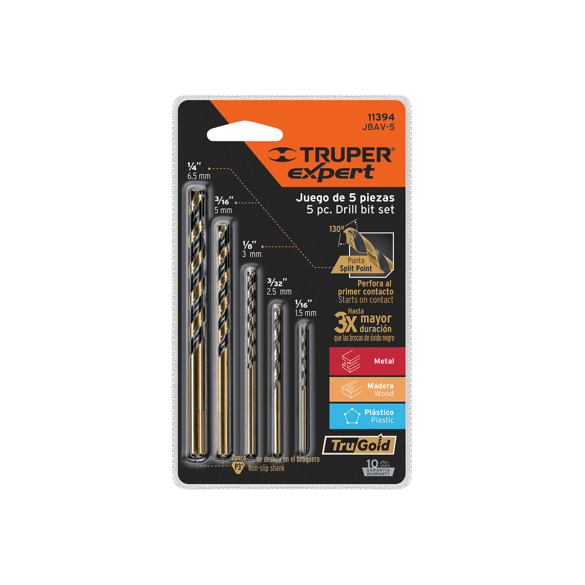 JUEGO DE 5 BROCAS TRUPER 11394