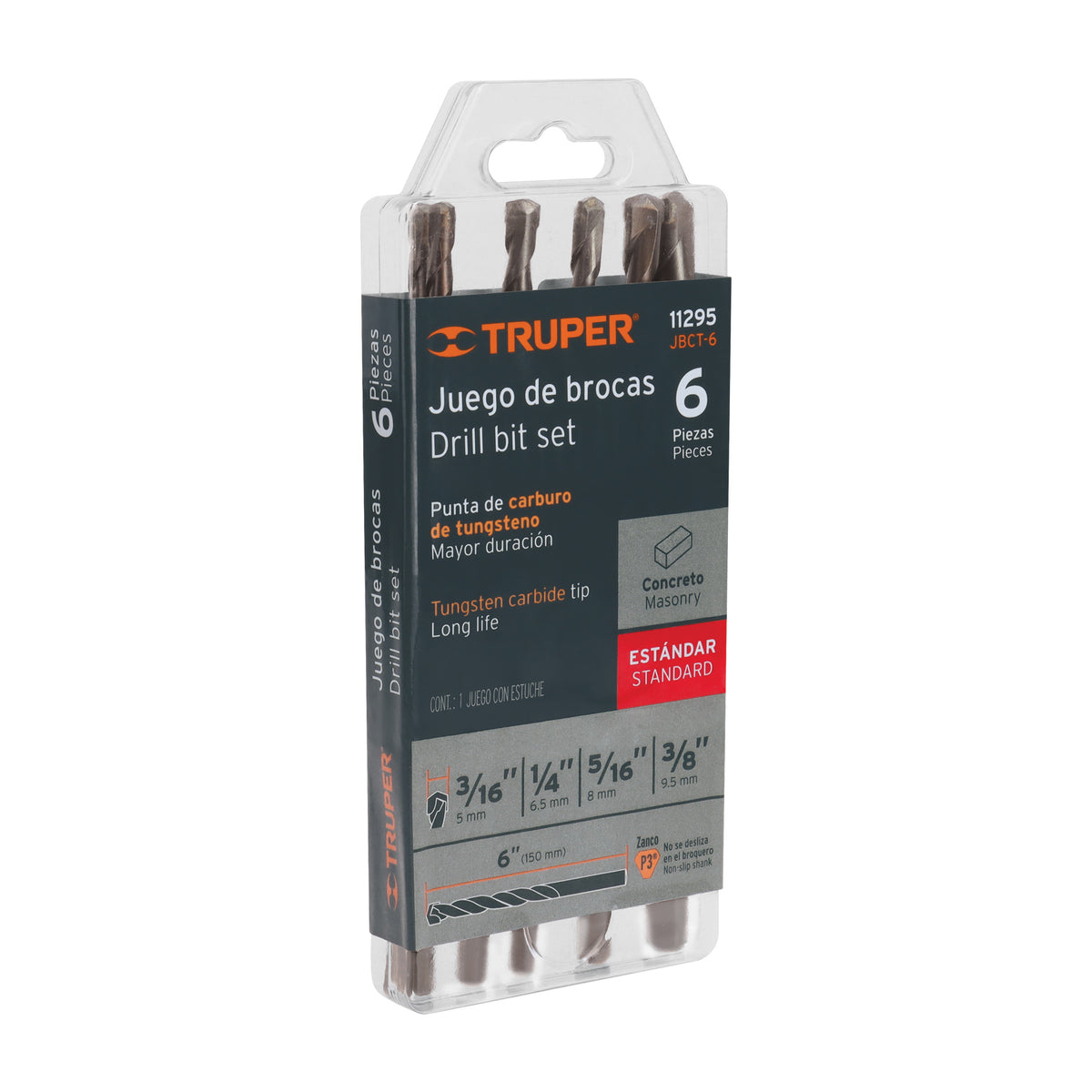 JUEGO DE 6 BROCAS PARA CONCRETO TRUPER 11295