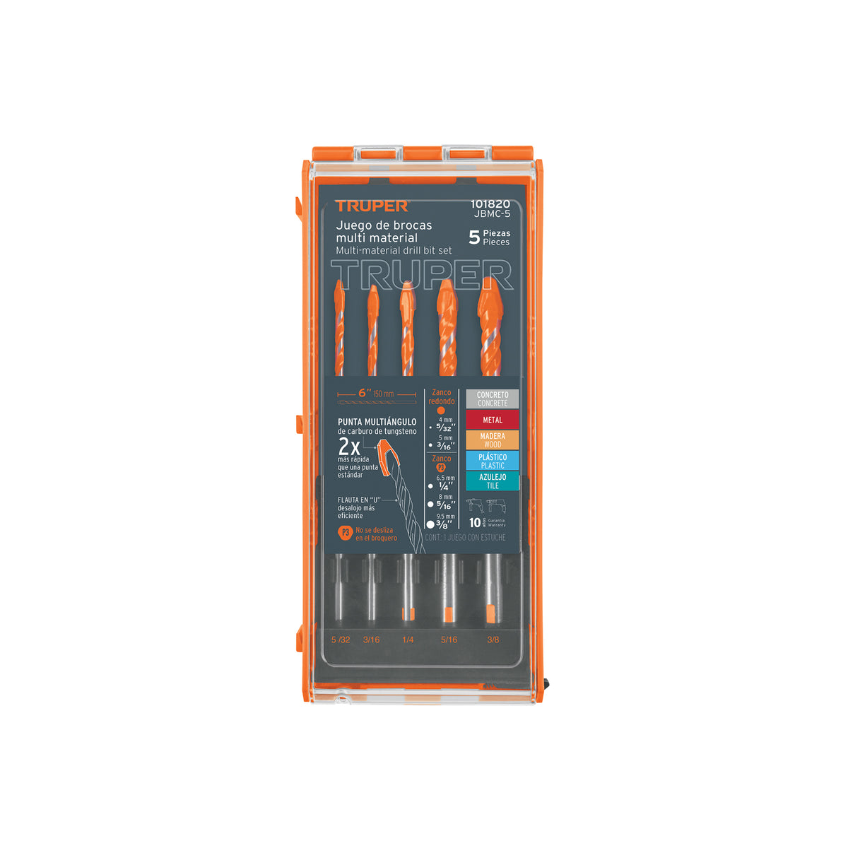 JUEGO DE BROCAS MULTIMATERIAL TRUPER 101820