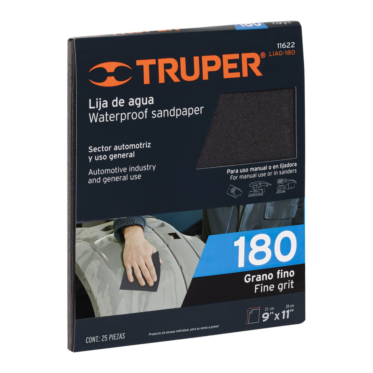 LIJA DE AGUA GRANO 180 TRUPER 11622