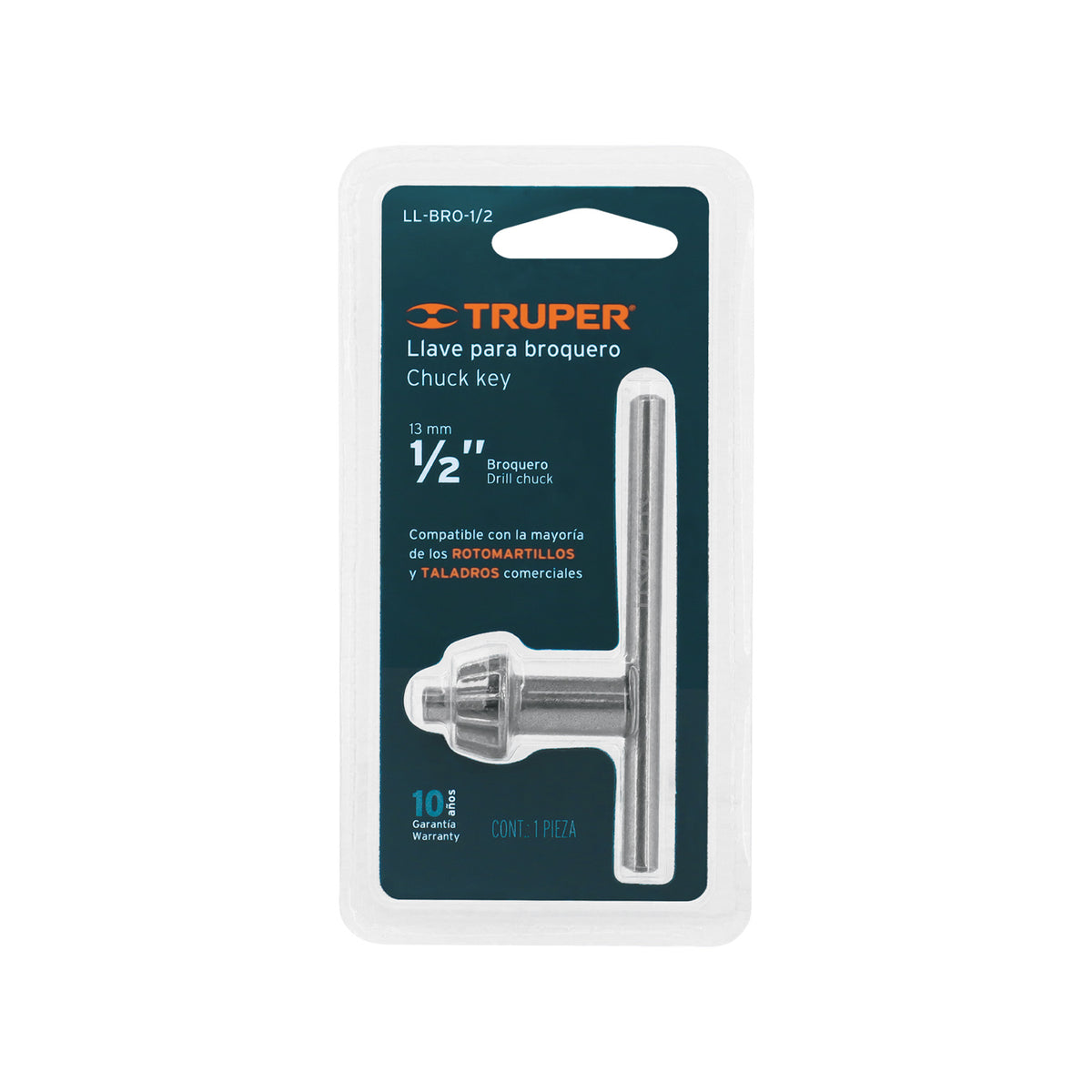 LLAVE PARA MANDRIL BROQUERO 1/2 PLG TRUPER 16560