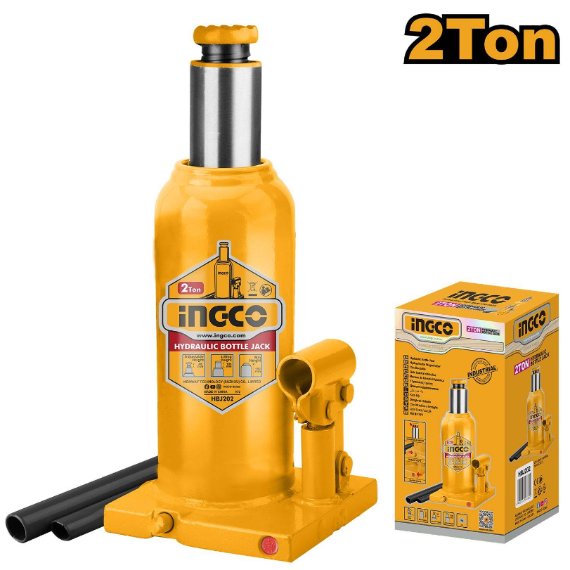 MICA HIDRAULICA TIPO BOTELLA PARA AUTO 2 TONELADAS INGCO HBJ202