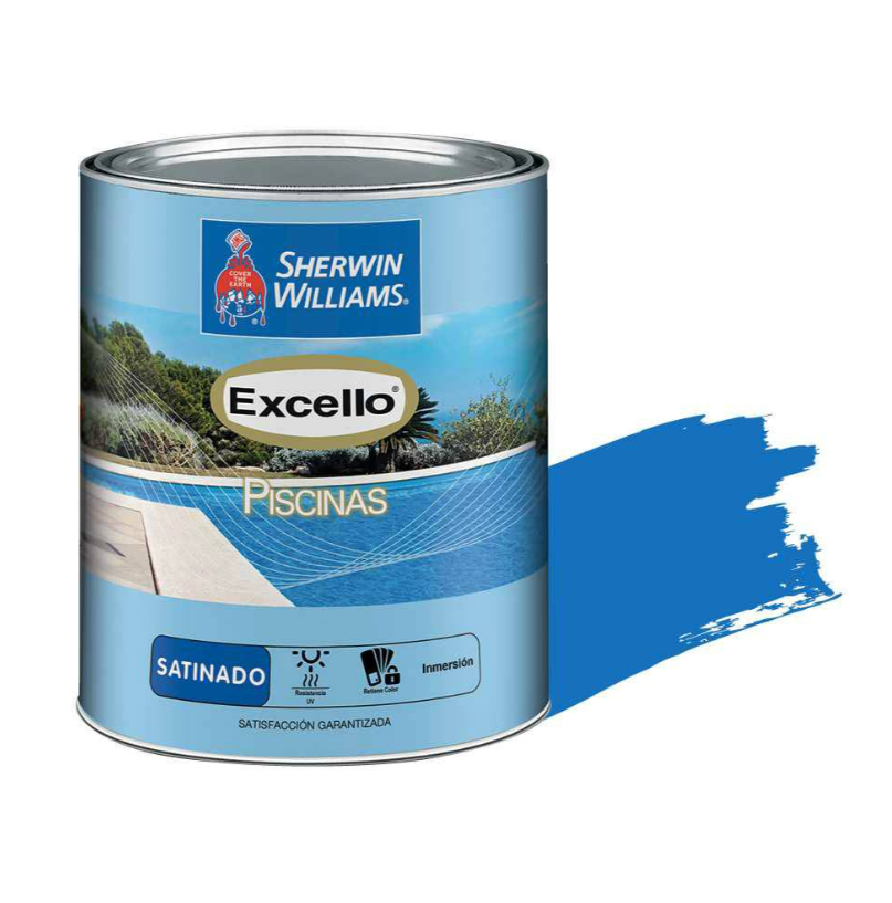 PINTURA CAUCHO CLORADO PARA PISCINA SATINADO AZUL REAL EXCELLO GALON