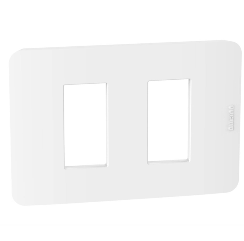 PLACA DOBLE BLANCA SIN PUENTE MATIX GO BTICINO JA4803M2JW
