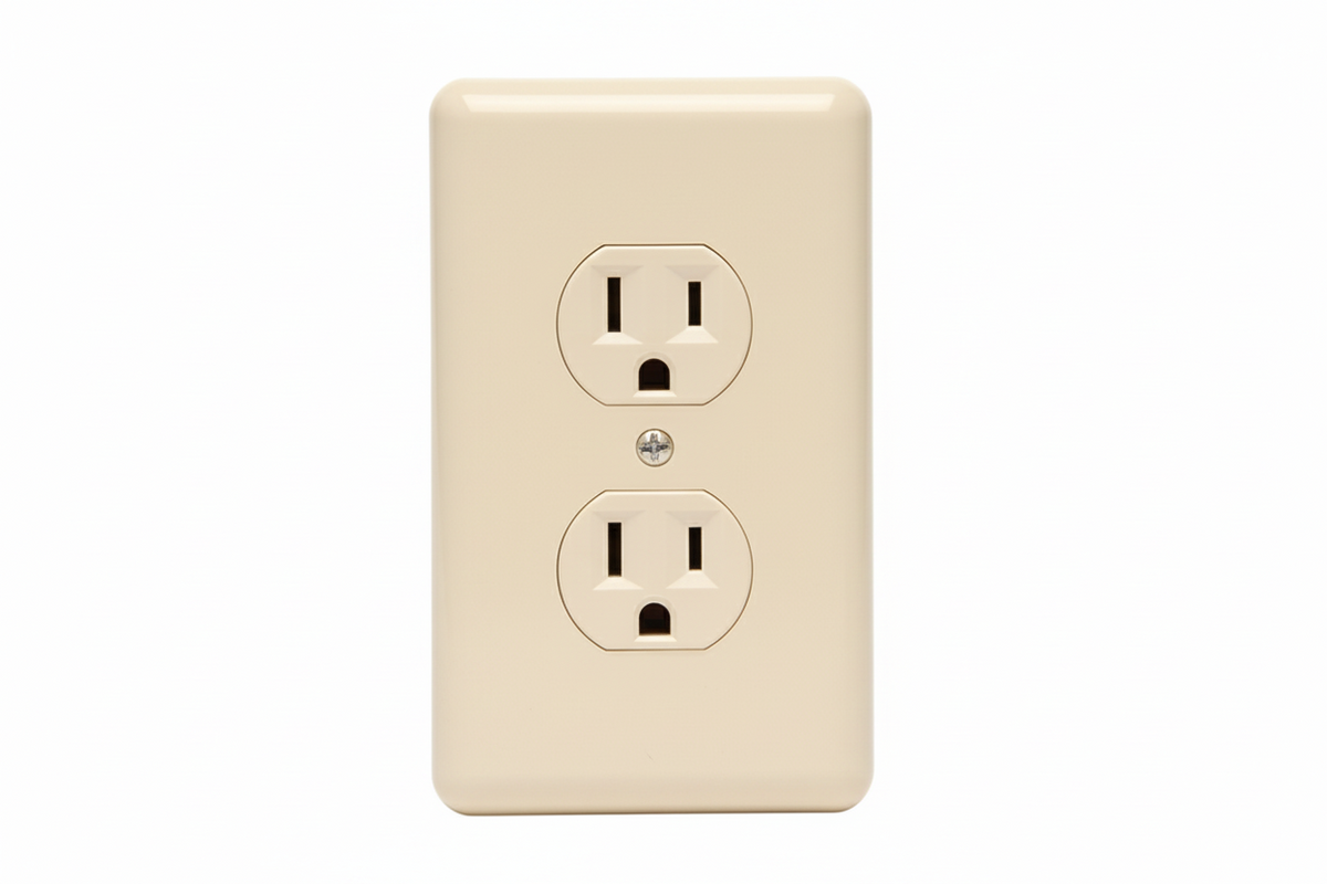 TOMA CORRIENTE DOBLE POLAR CON TAPA 15A 125V HUNTER EL-1299