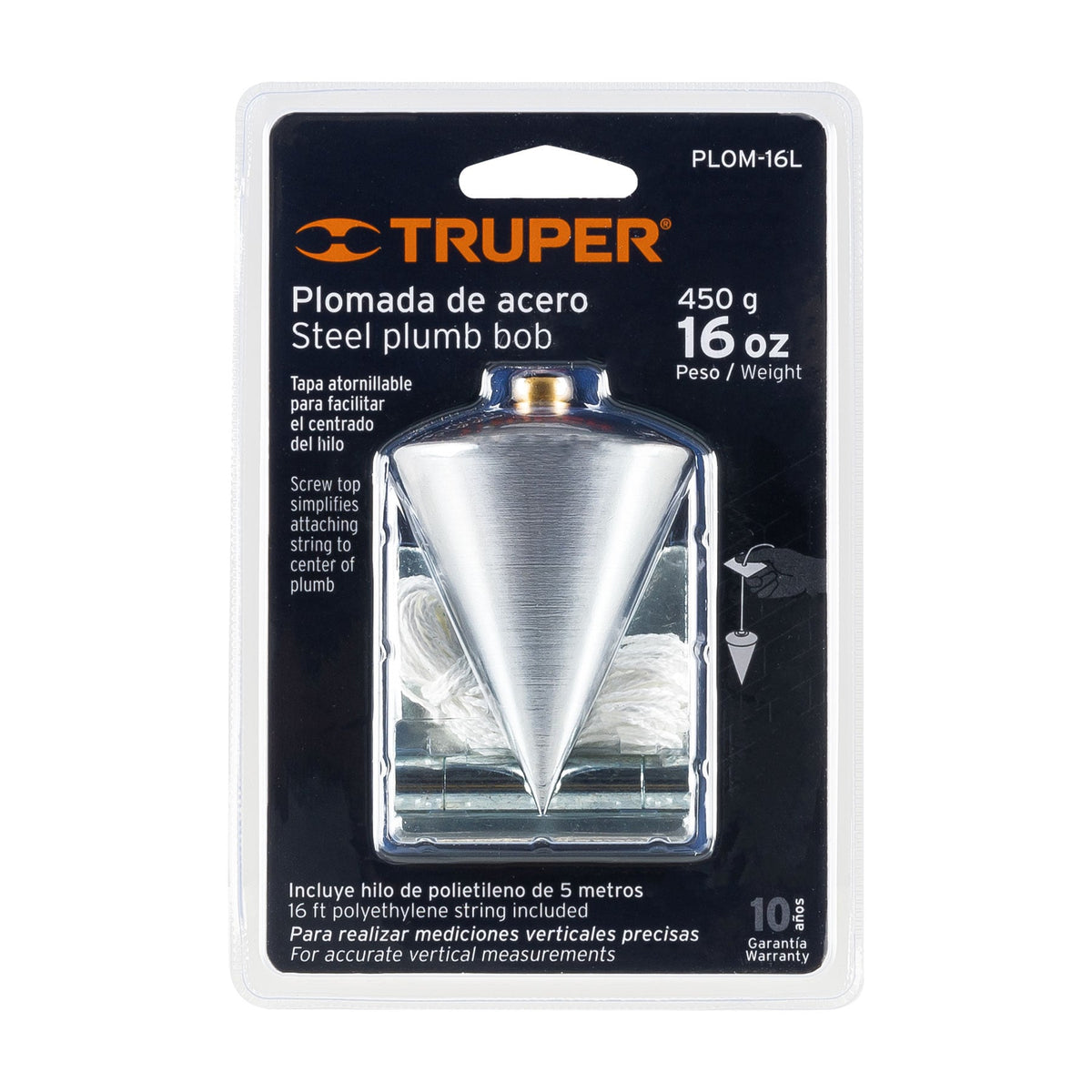 PLOMADA DE ACERO TRUPER 16 ONZ 11849