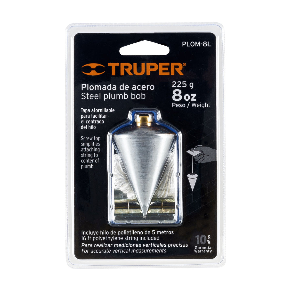 PLOMADA DE ACERO TRUPER 8 ONZ 11848