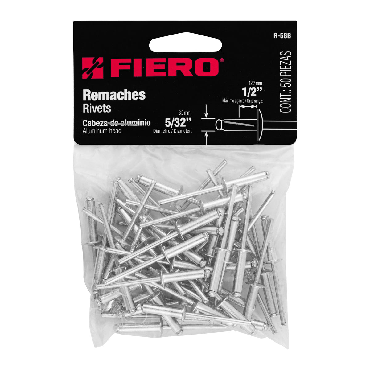 REMACHES DE 5/32X1/2 PLG FIERO 44527 BOLSA