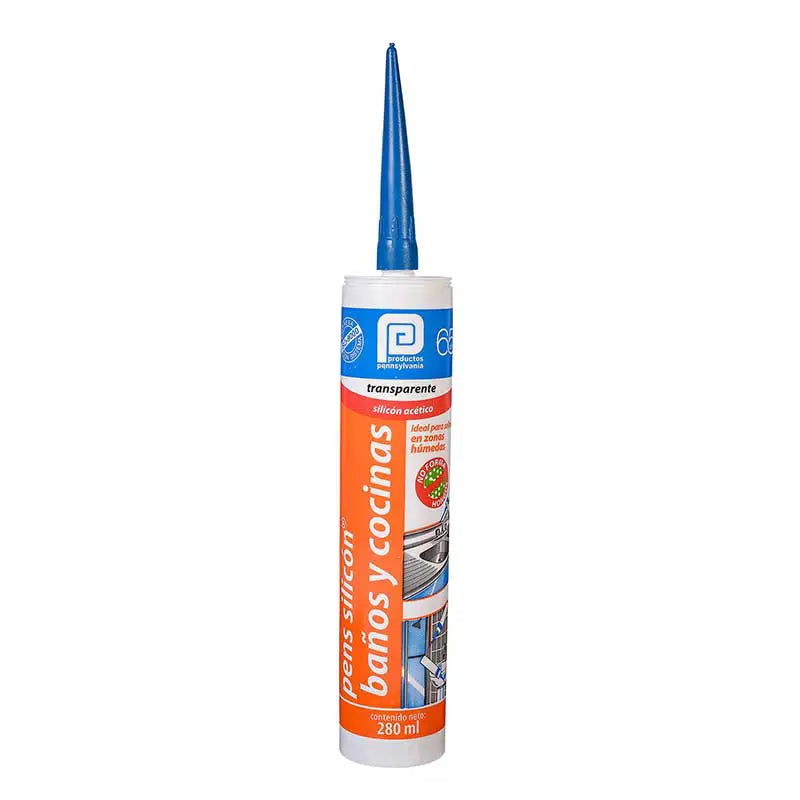 SILICON ACETICO BAÑOS Y COCINAS TRANSPARENTE PENNSYLVANIA DE 280ML
