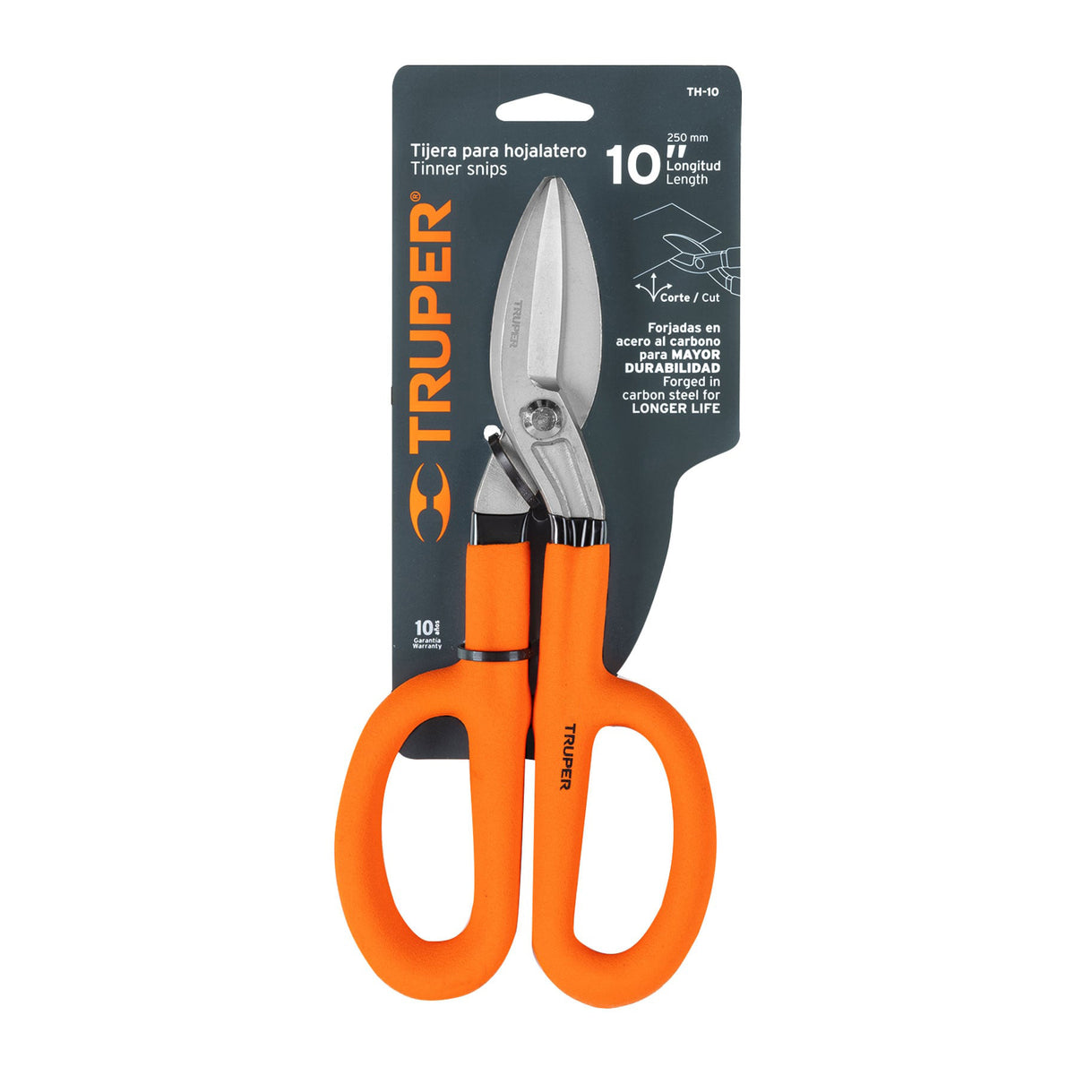 TIJERA PARA CORTE METAL DE 10 PLG TRUPER 18501