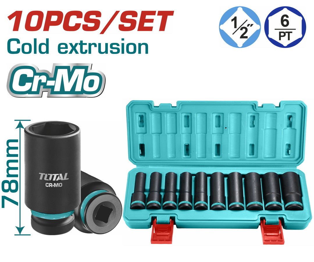 SET DE SOCKET 10PZS DE 1/2 TOTAL THKISD12102L