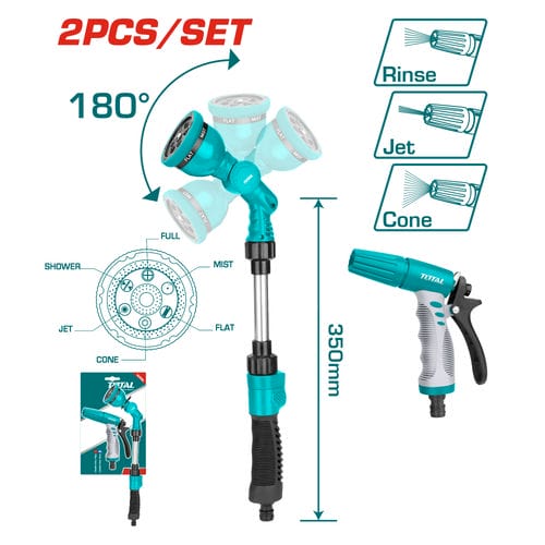 SET PISTOLA PARA JARDIN 2PZS TOTAL THWSK0201