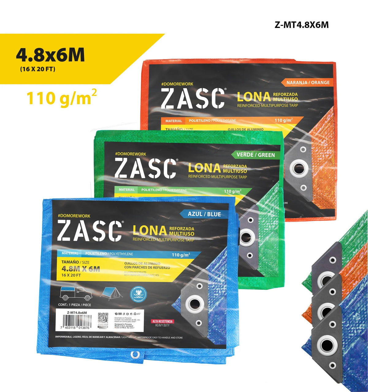 LONA MULTIUSO SURTIDO 4.8X6MTS ZASC Z-MT4.8X6M