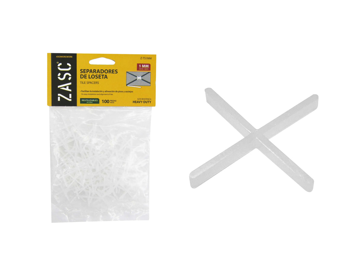 SET DE SEPARADOR PARA CERAMICA 1MM 100PCS ZASC Z-TS1MM