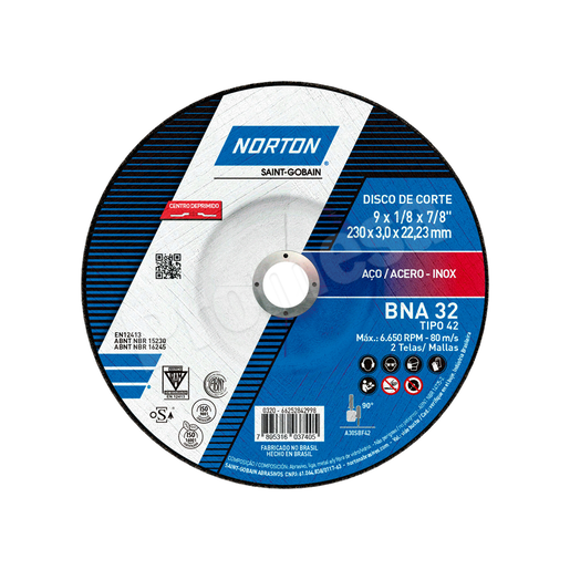 DISCO NORTON CORTE METAL DE 4-1/2X1/8X7/8 PLG AZUL