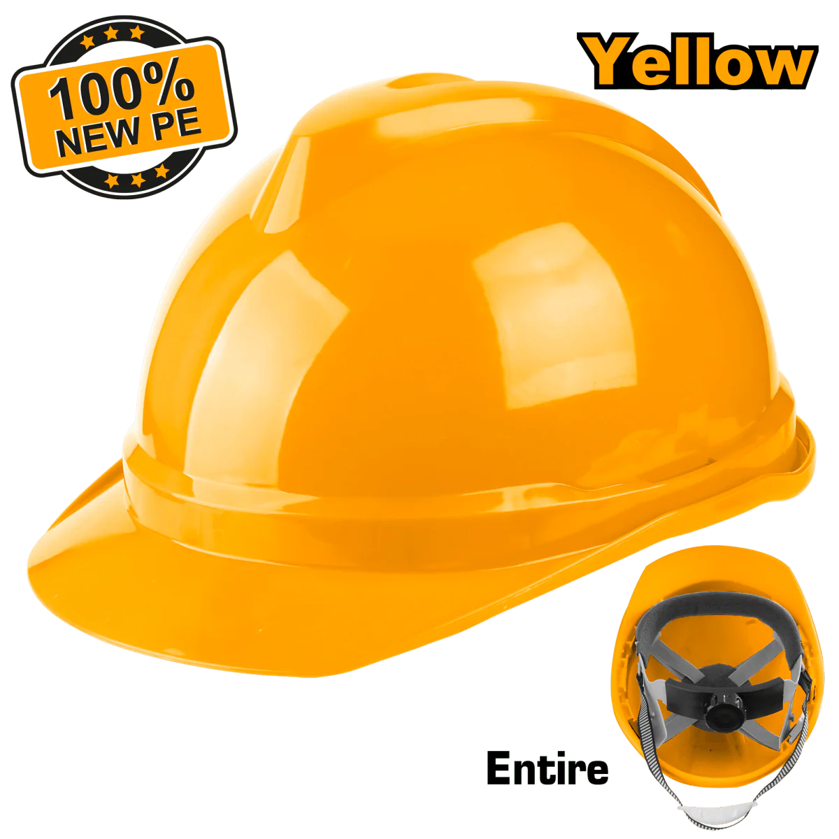 CASCO DE SEGURIDAD AMARILLO C/RATCHET 8 PUNTOS INGCO HSH411