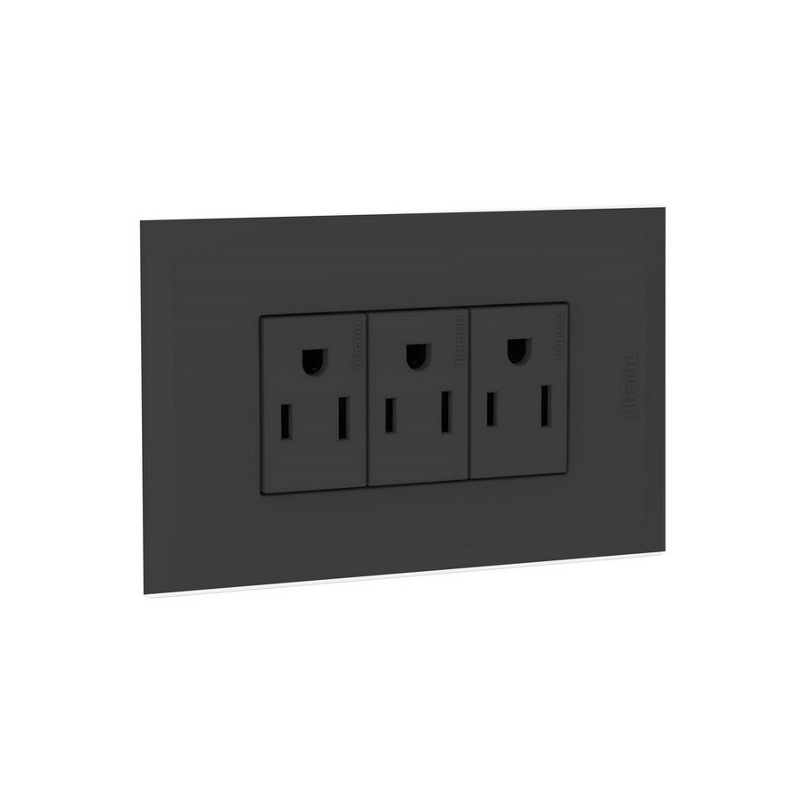 PLACA INCORP BTICINO 3 TOMAS NEGRO AF2335EANG