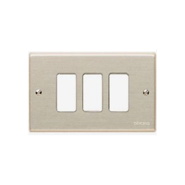PLACA DE ALUMINIO 3 HUECOS BTICINO 503/3SR