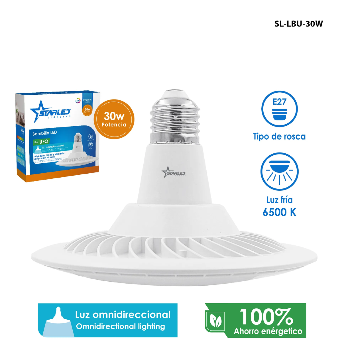 LAMPARA LED TIPO UFO 30W STARLED SL-LBU-30W