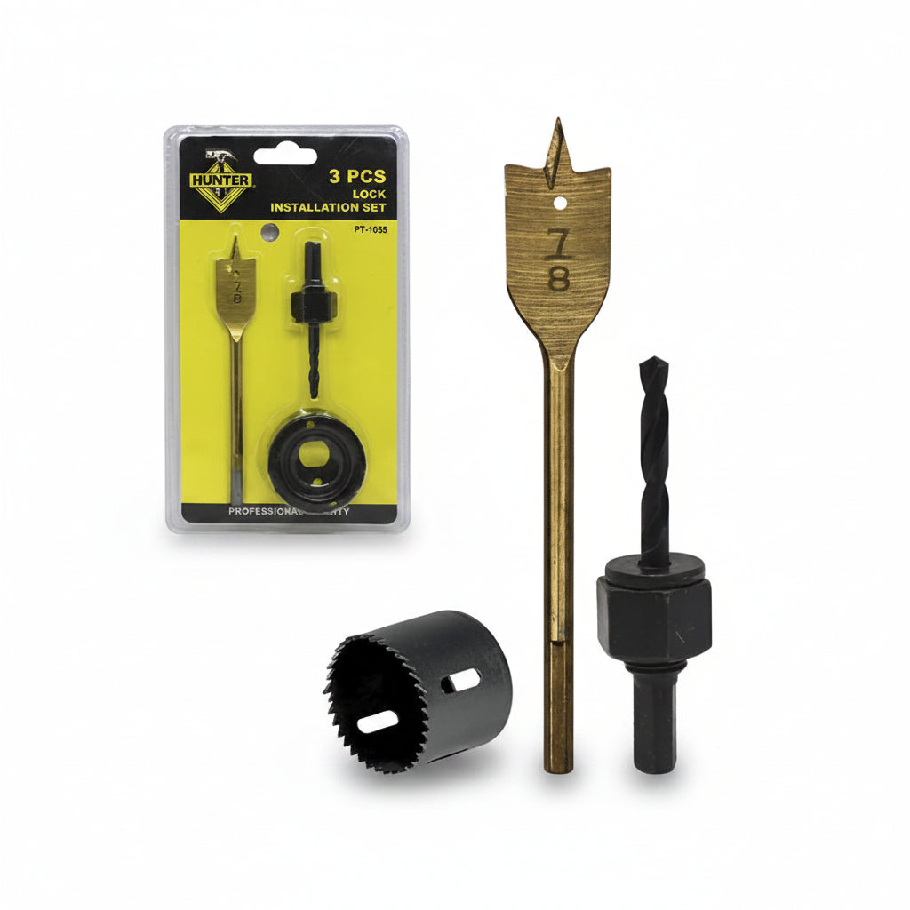 SET PARA INSTALAR CERRADURA 3 PIEZAS BROCA 7/8PLG HUNTER PT-1055