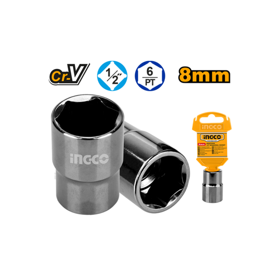 CUBO DE 1/2PLG 6P 8MM INGCO HHAST12081