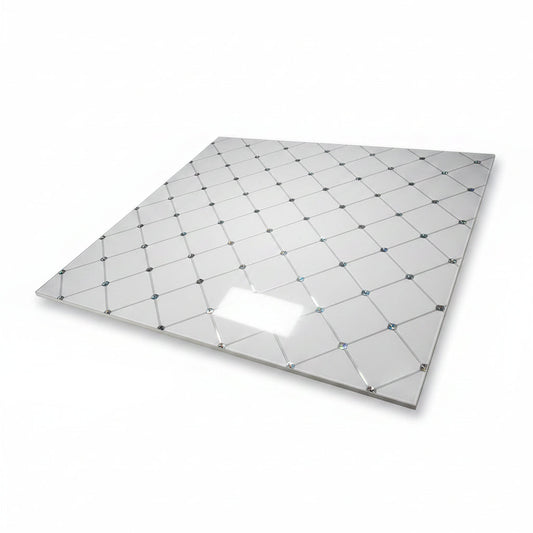 CIELO PVC COLOR BLANCO DECORADO CON PLATEADO 20CMX6MTRS DS-H004 PIEZA