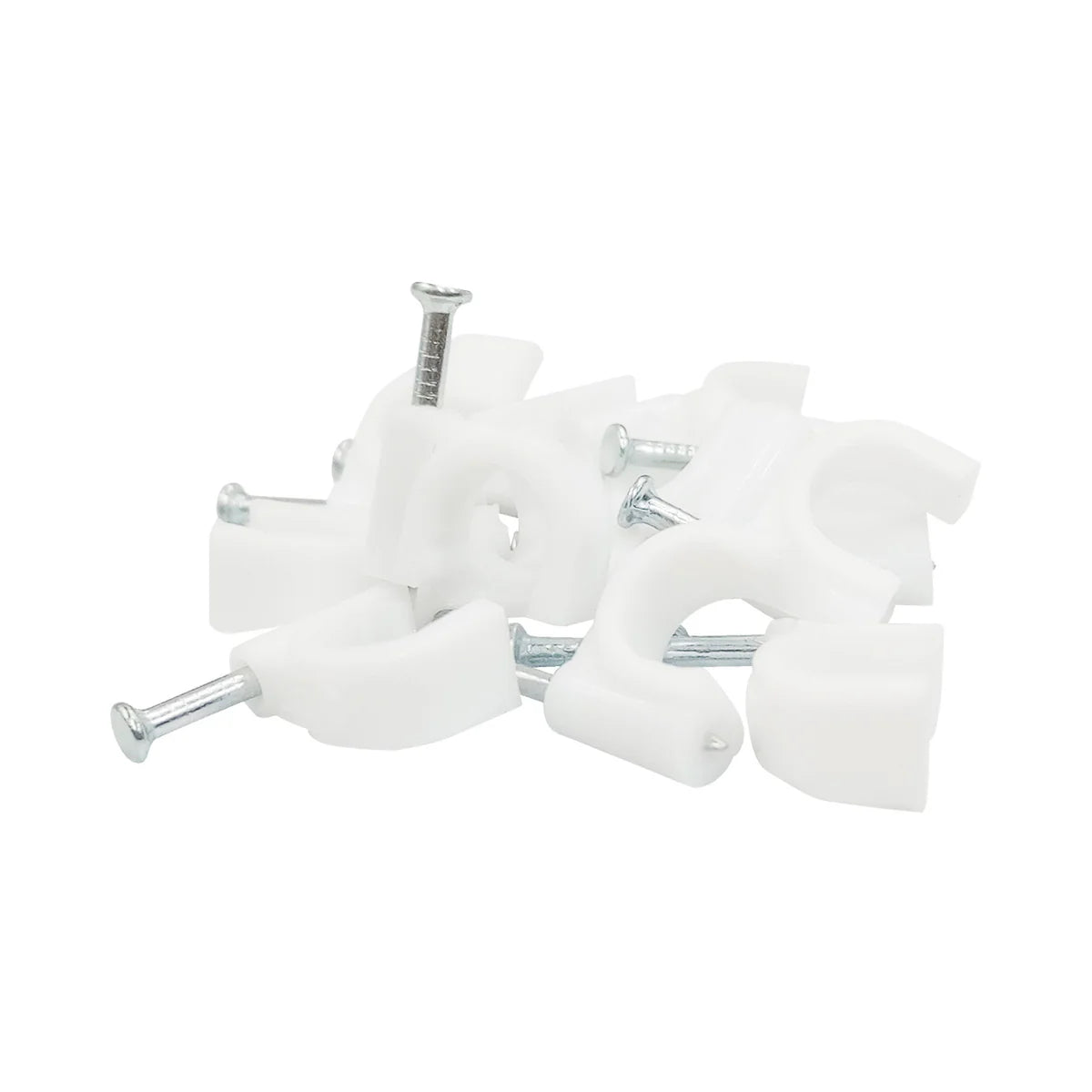 GRAPA PLASTICA P/CABLE REDONDO 12MM 20PZS BLANCA VOLTECK 48275