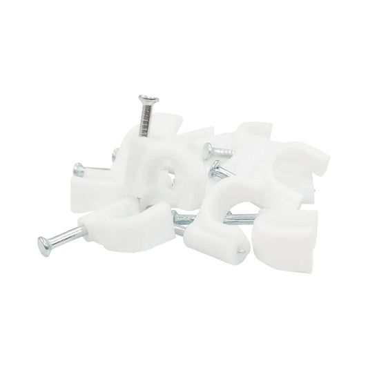GRAPA PLASTICA P/CABLE REDONDO 12MM 20PZS BLANCA VOLTECK 48275