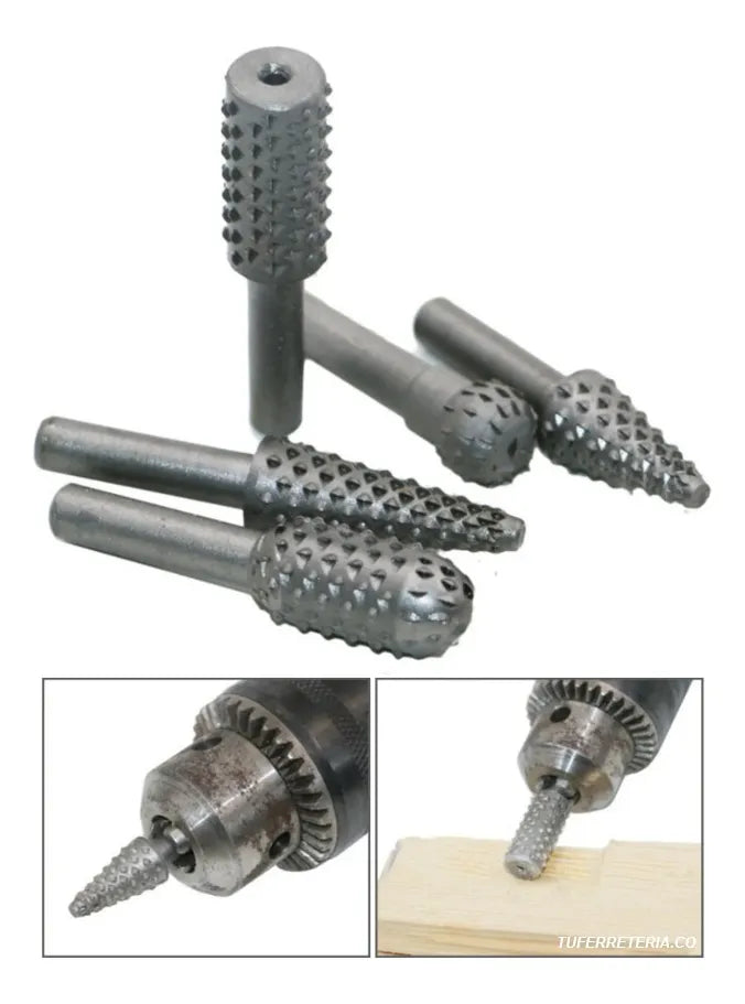 ESCOFINA ROTATIVAS PARA MADERA 6MM 5 PCS  UYUSTOOLS