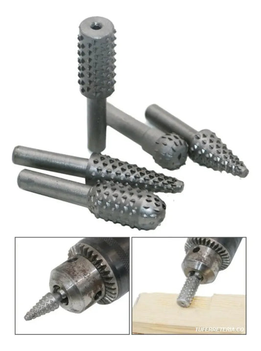 ESCOFINA ROTATIVAS PARA MADERA 6MM 5 PCS  UYUSTOOLS