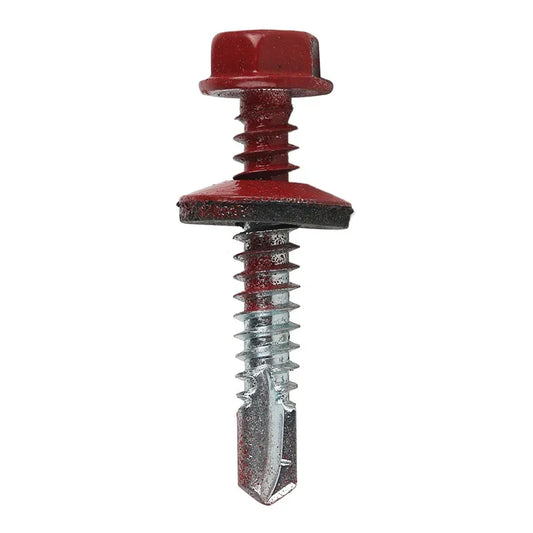 TORNILLO ROJO PUNTA BROCA PARA LAMINA ZINTRALUM 14X3/4 5/16X3/4 PLG CONICO